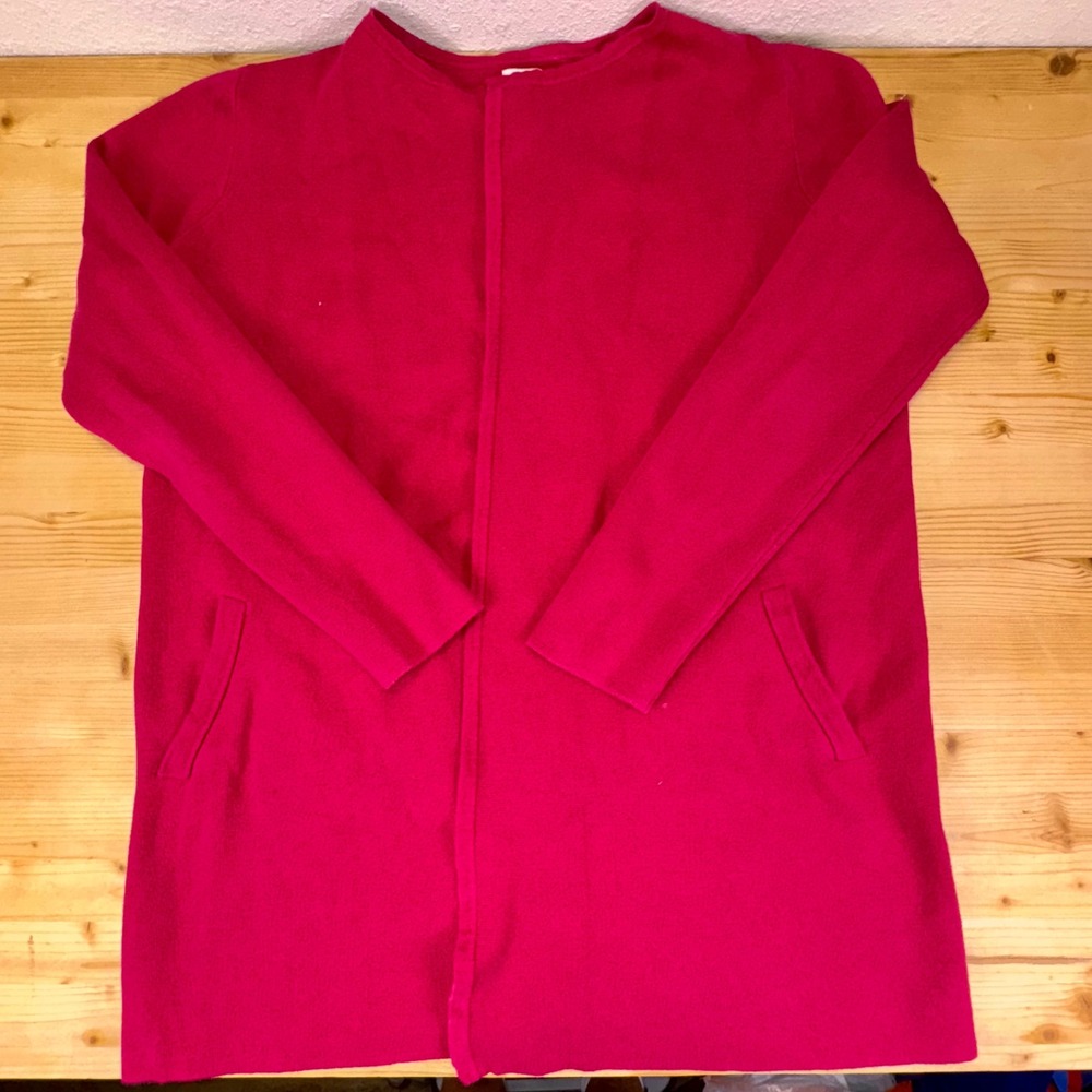 J.Crew Re-Imagined Pink Knit Open Front Cardigan Boho Cozy‎ Fall Sweater M